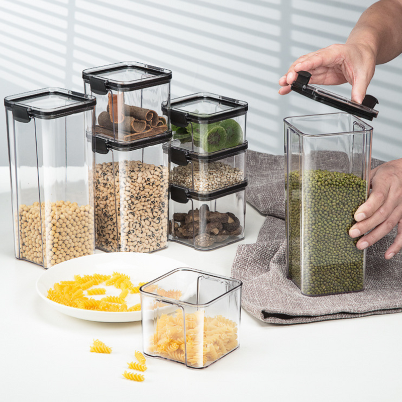 Conjunto de 10 Potes Organizadores Herméticos de Plástico con Tapa Selladora al Vacío